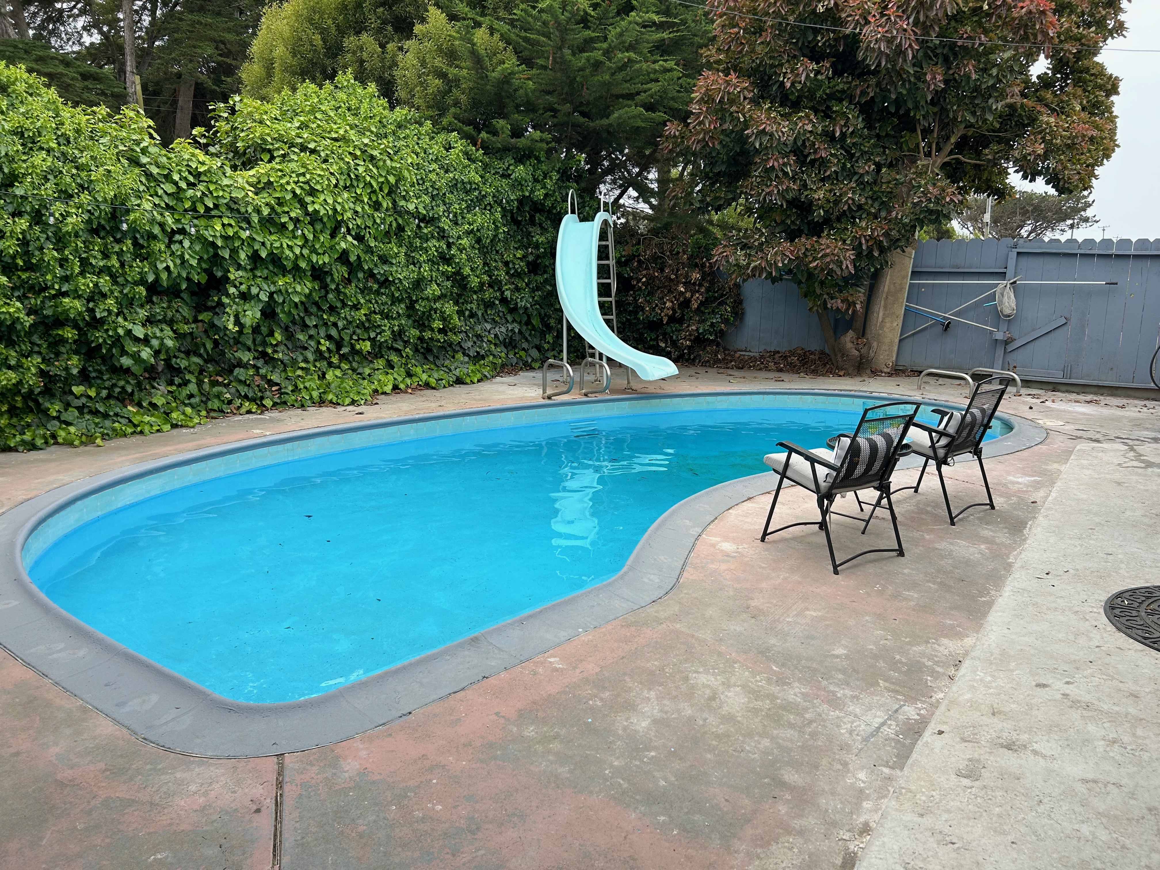Pool and patio—perfect for gatherings.
