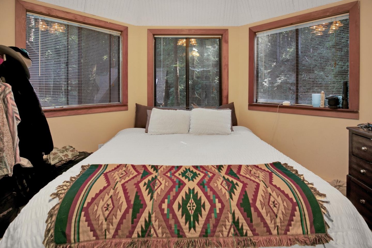 Tower room with tall vaulted ceiling and views all around.