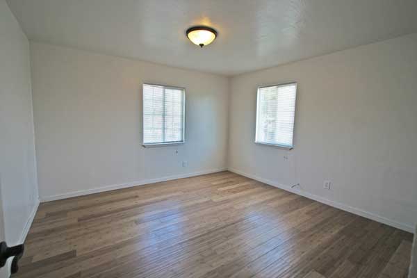 Second large bedroom with bamboo flooring.