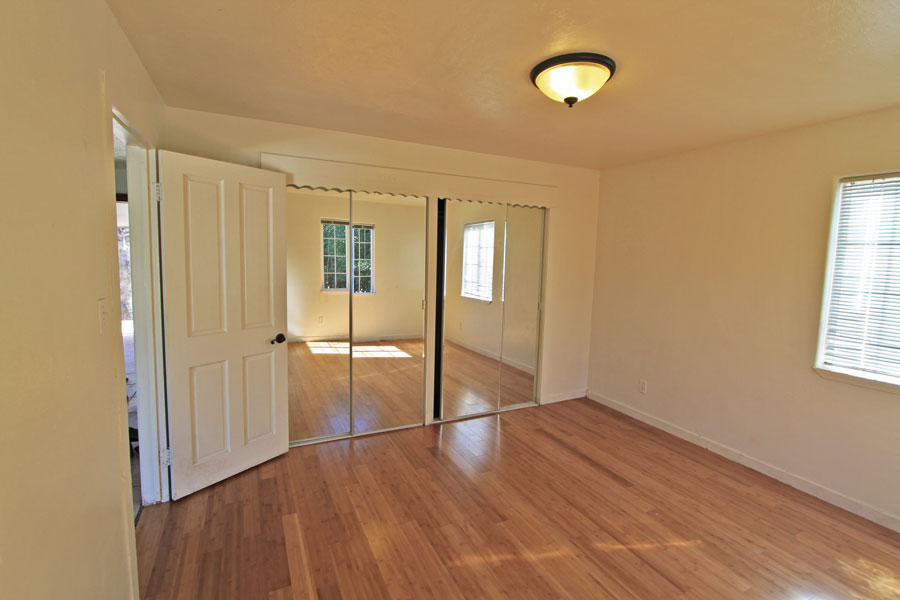 Primary bedroom includes two large closets.