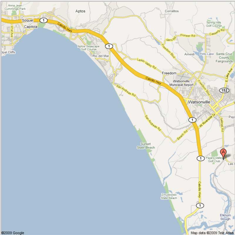 Area map—easy access to Hwy 1, shopping, beaches.