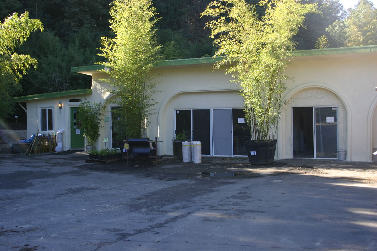 Row of bays with sliding glass Bay 1 on left with front and back doors