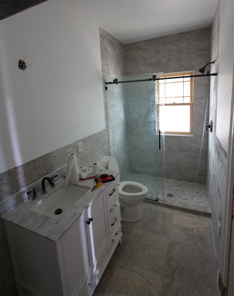 Remodeled primary bath.