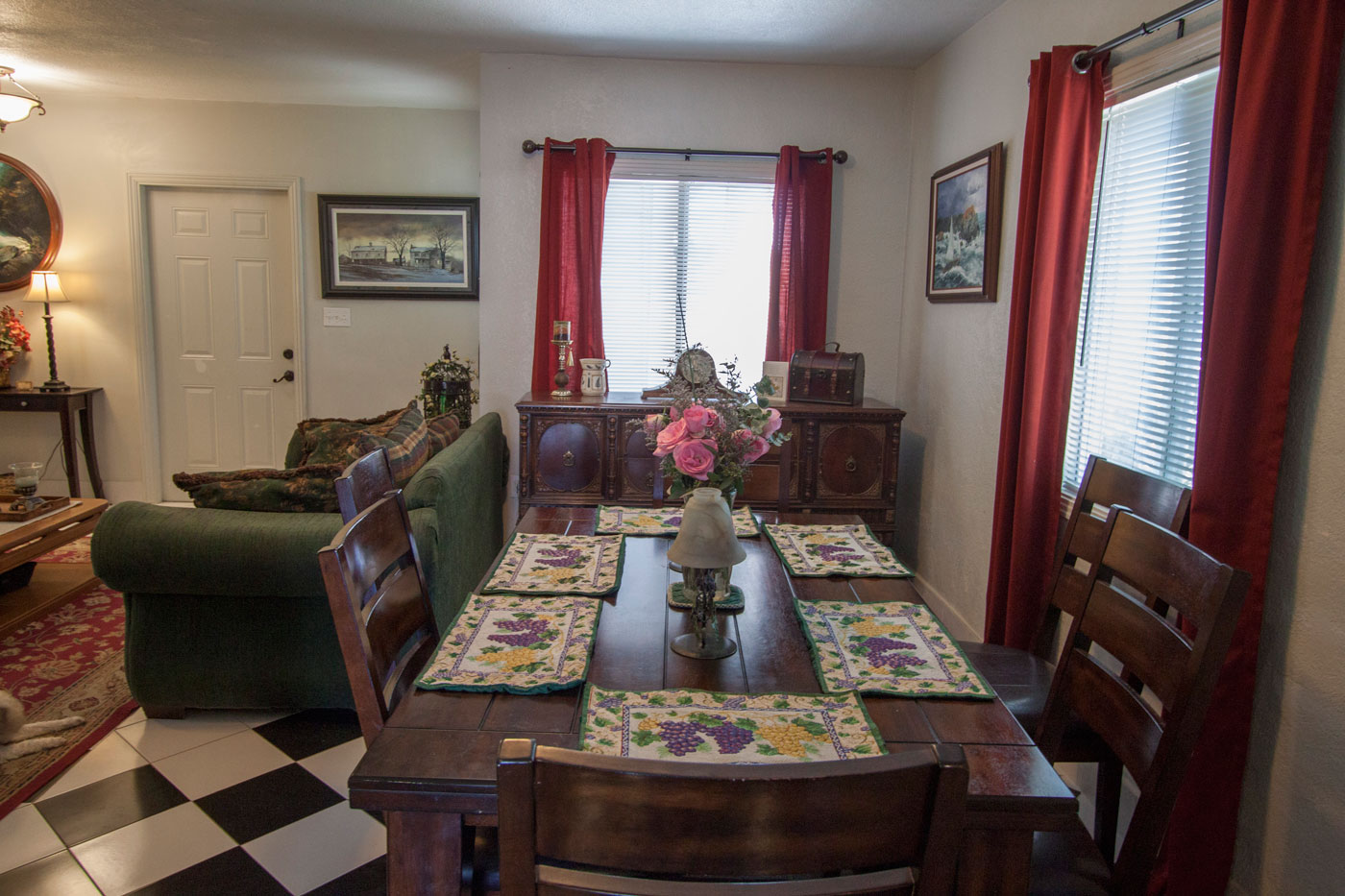 Dining room as viewed from kitchen.